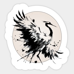 Flying Crane Sticker